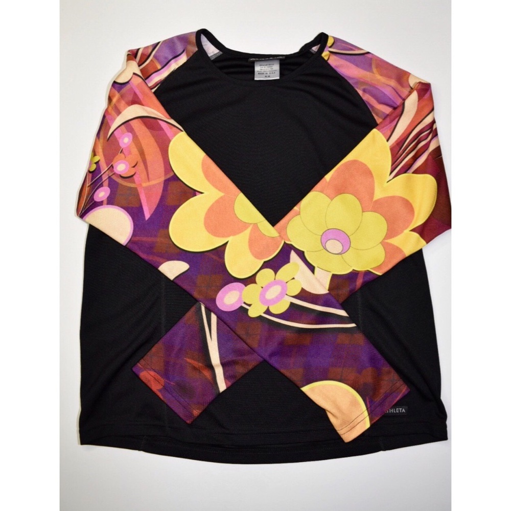 Athleta Lava Lamp Floral Groovy Fitness Top Mesh